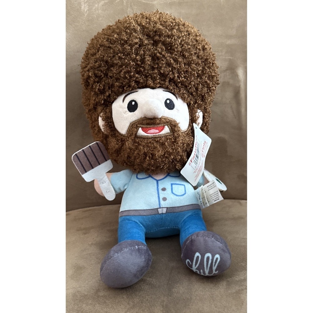 Bob Ross Character 15" Plush Figure Doll Happy Little Painting Accident Fiesta